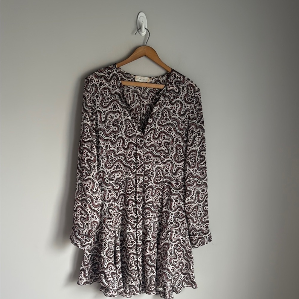 A.L.C. Multicolor Randi Floral Silk Calico Prairie Paisley Mini Dress 10 - Picture 2 of 11